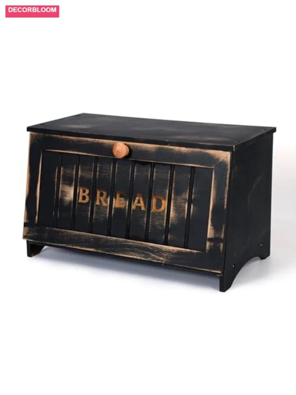 Bamboo Bread Box with Magnetic Door, Vintage Wooden Kitchen Storage